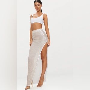 Gold Sequin A-Symmetrical Skirt